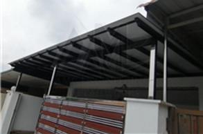 Aluminium composite panel pergola with mild steel structure